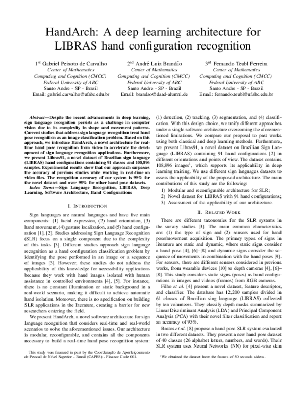 (PDF) HandArch: A deep learning architecture for LIBRAS hand ...