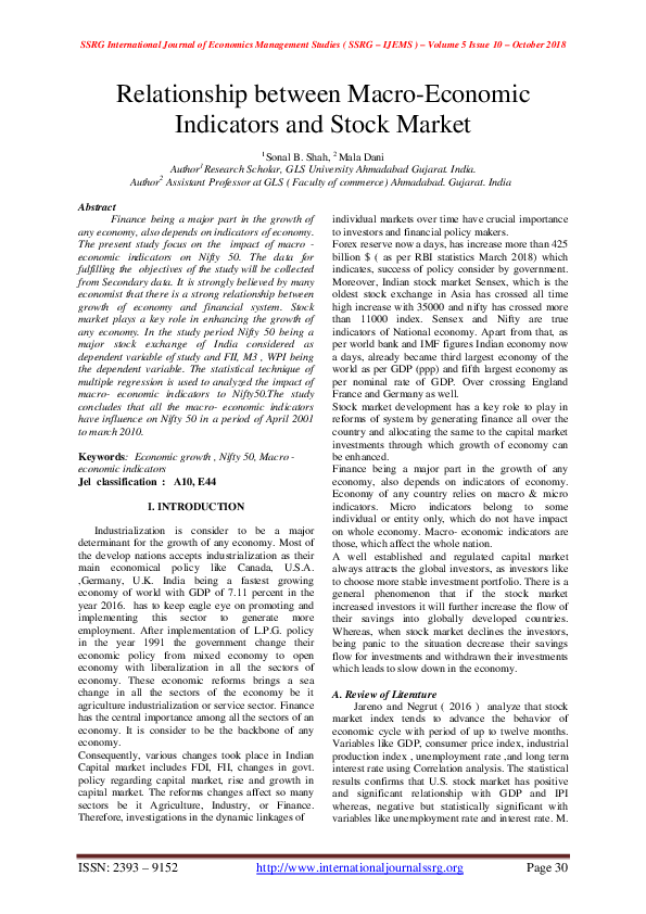 (PDF) Relationship between Macro-Economic Indicators and Stock Market