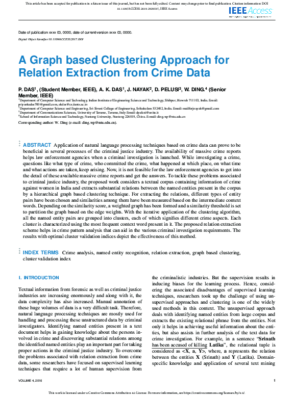(PDF) A Graph based Clustering Approach for Relation Extraction from ...