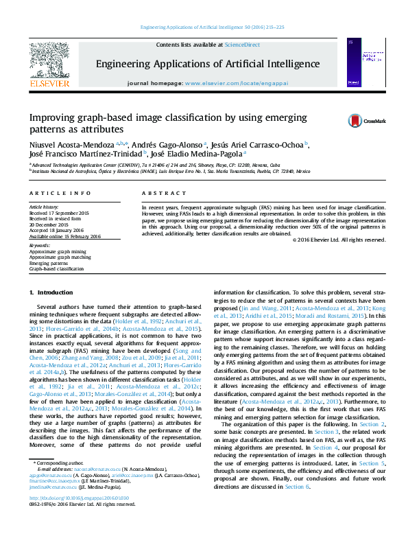 (PDF) Improving graph-based image classification by using emerging ...