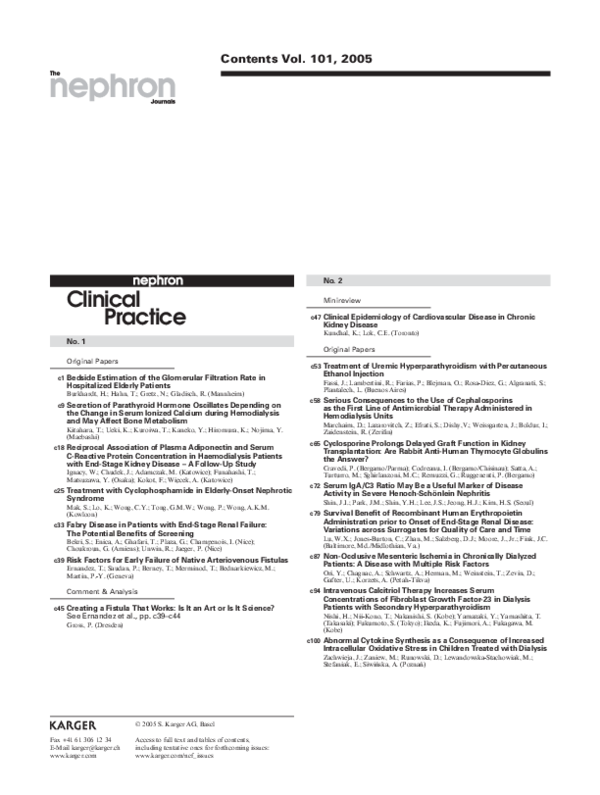 (PDF) Bedside Estimation of the Glomerular Filtration Rate in Hospitalized Elderly Patients