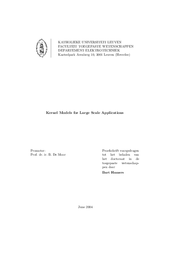(PDF) Kernel Models for Large Scale Applications Jury