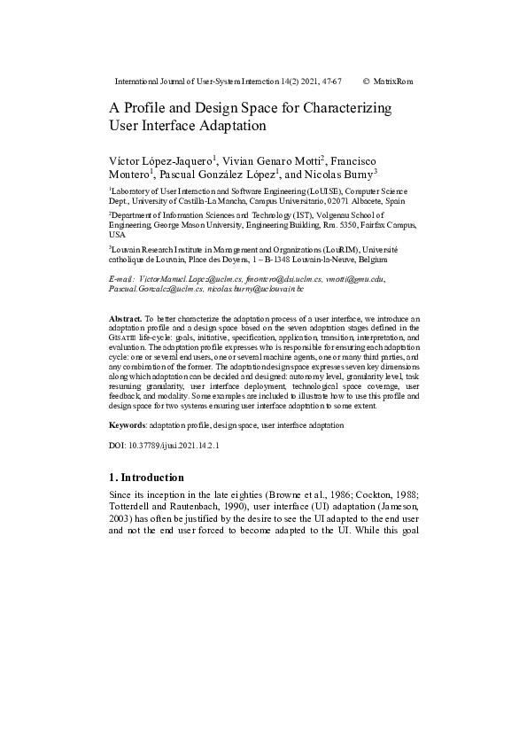 (PDF) A Profile and Design Space for Characterizing User Interface ...