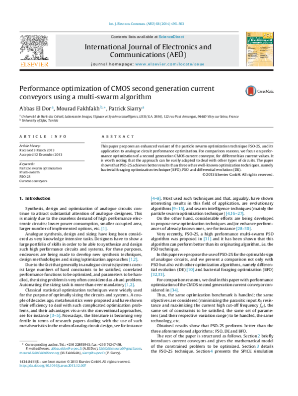 (PDF) Performance optimization of CMOS second generation current ...