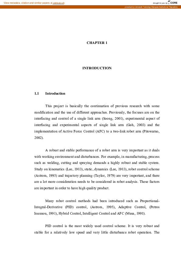 (PDF) Mechatronic design and development of a robotic arm