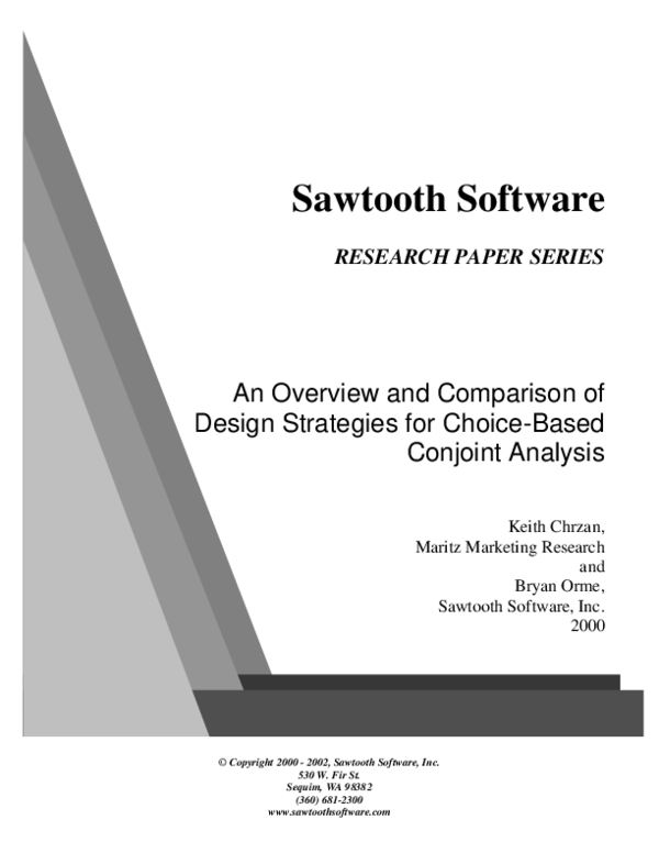 (PDF) An overview and comparison of design strategies for choice-based ...