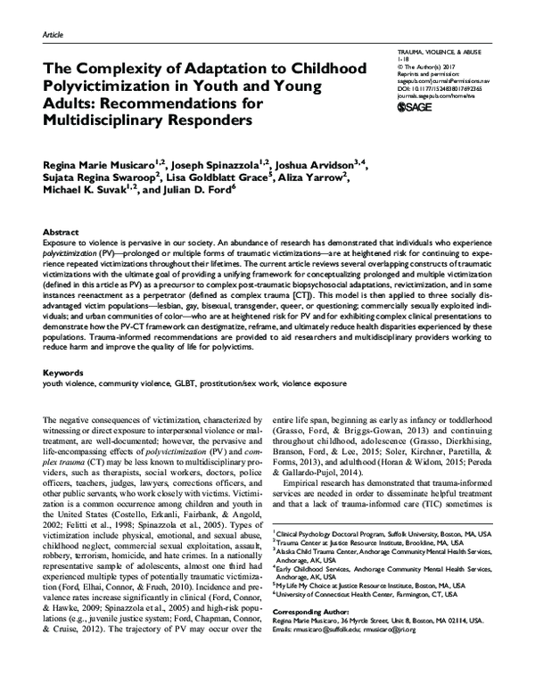 (PDF) The Complexity of Adaptation to Childhood Polyvictimization in ...