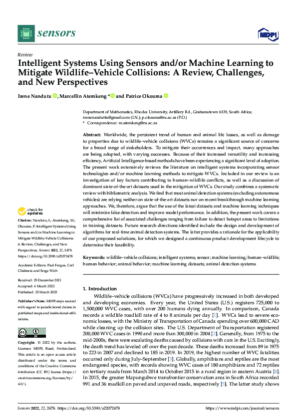 (PDF) Intelligent Systems Using Sensors and/or Machine Learning to ...