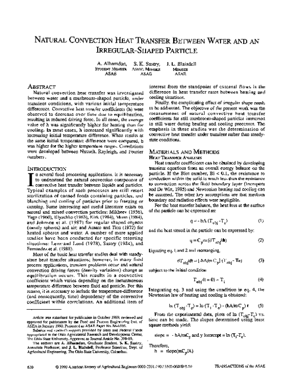 (PDF) Natural Convection Heat Transfer Between Water and an Irregular ...
