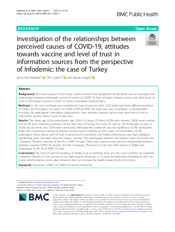 (PDF) Investigation of the relationships between perceived causes of ...