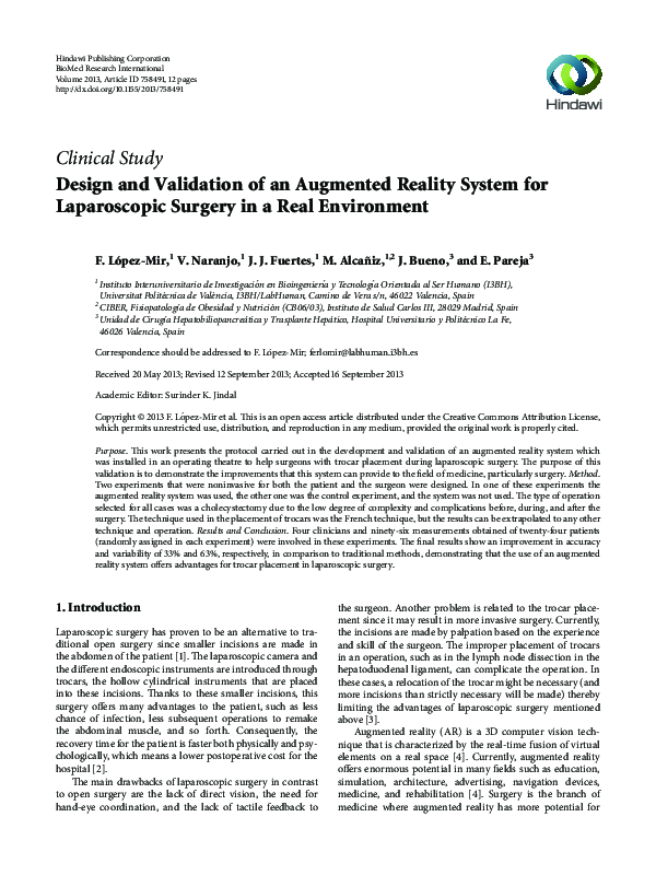 (PDF) Design and validation of an augmented reality system for ...