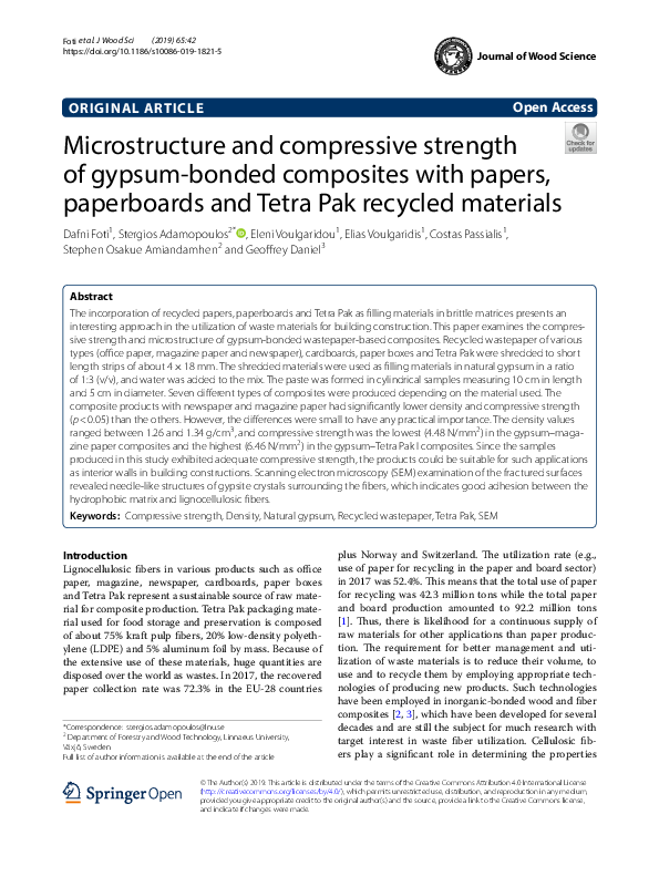 (PDF) Microstructure and compressive strength of gypsum-bonded ...