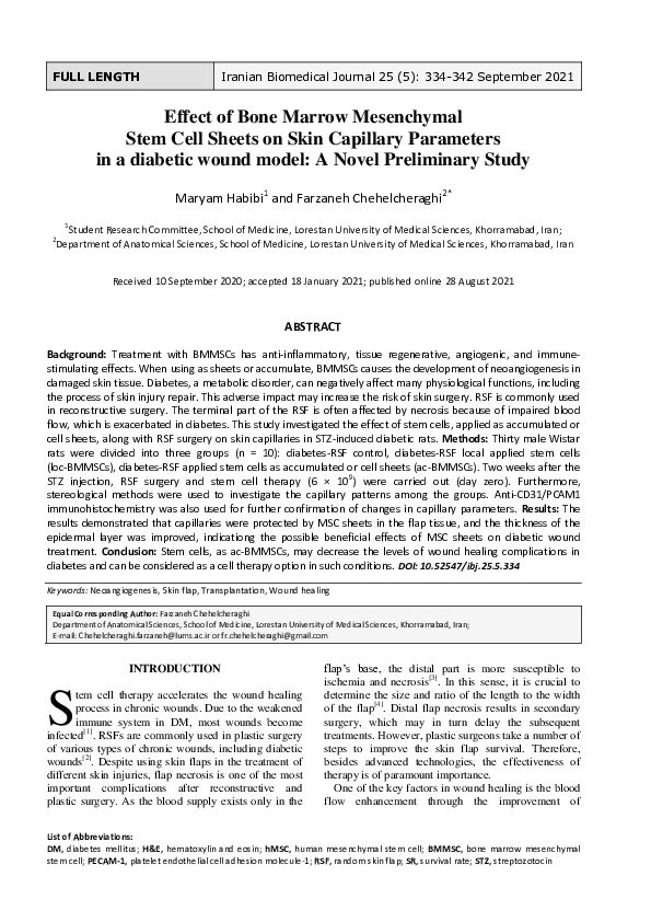 (PDF) Effect of Bone Marrow Mesenchymal Stem Cell Sheets on Skin ...