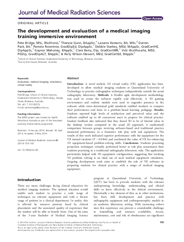 (PDF) The development and evaluation of a medical imaging training ...