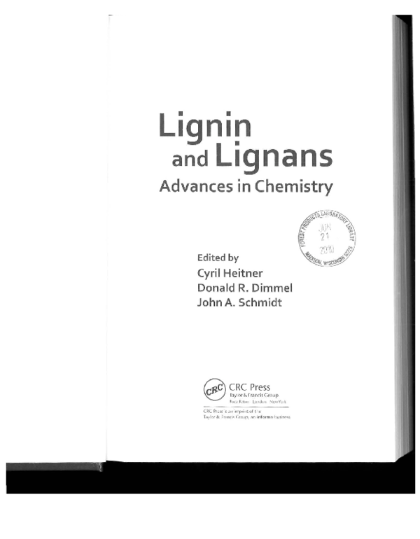 PDF) and Lignans Advances in Chemistry Edited by