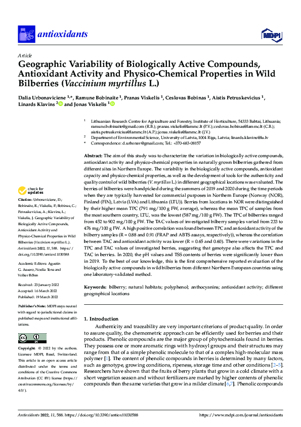 (PDF) Geographic Variability of Biologically Active Compounds ...
