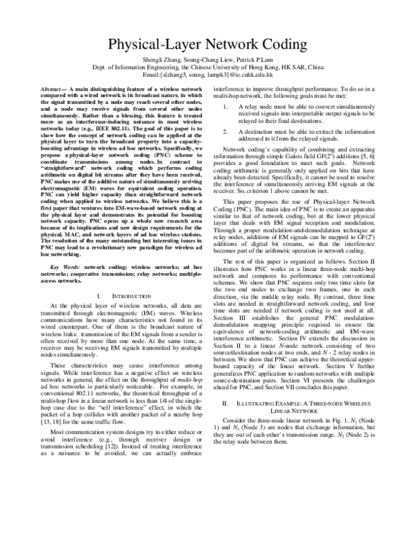 (PDF) Physical-layer network coding