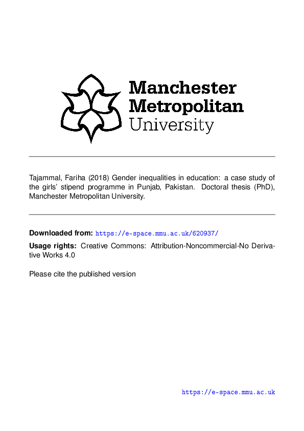 (PDF) Gender inequalities in education: a case study of the girls ...