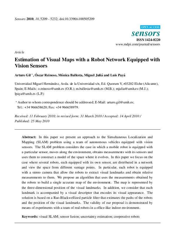 (PDF) Estimation of Visual Maps with a Robot Network Equipped with ...