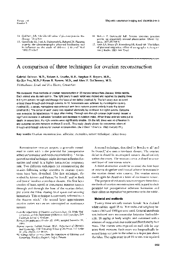 (PDF) A comparison of three techniques for ovarian reconstruction