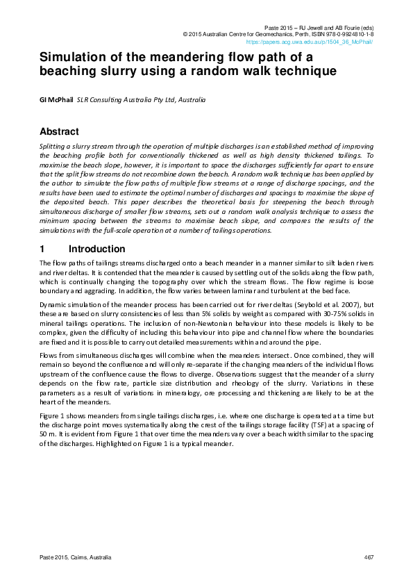 (PDF) Simulation of the meandering flow path of a beaching slurry using ...