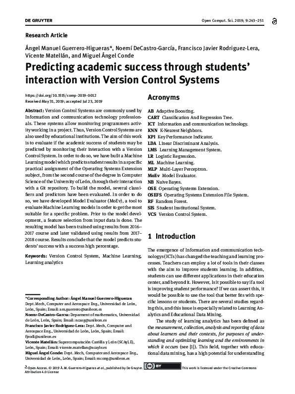 (PDF) Predicting academic success through students’ interaction with ...