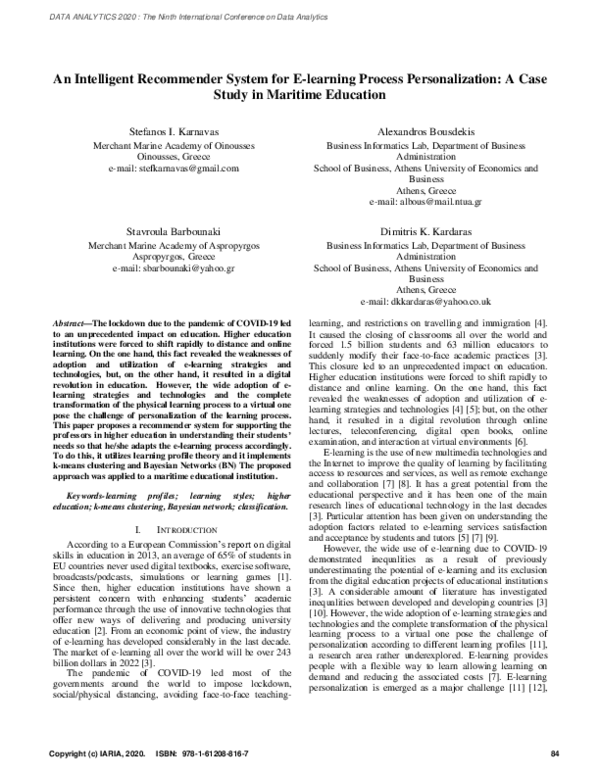 (PDF) An Intelligent Recommender System for E-learning Process ...