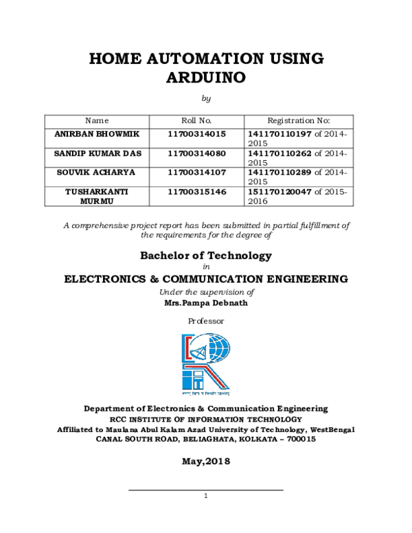 (PDF) HOME AUTOMATION USING ARDUINO 유진 이 Academia.edu