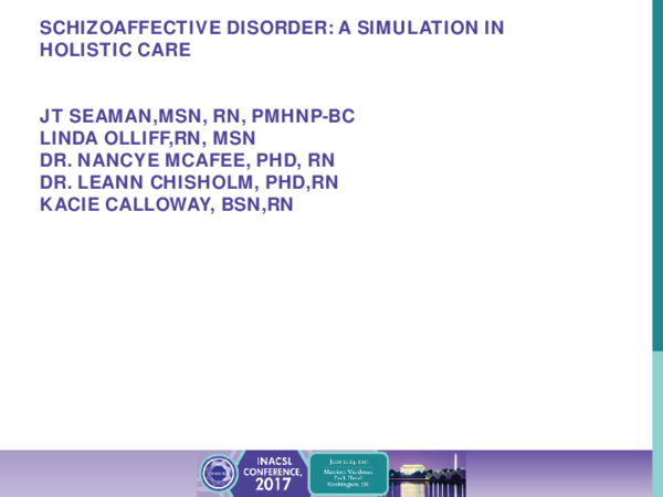 Pdf Schizoaffective Disorder A Simulation In Holistic Care