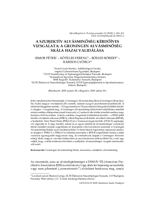 (PDF) A questionnaire based study of subjective sleep quality The