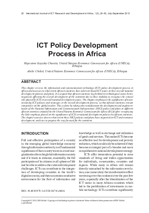 (PDF) ICT Policy Development Process in Africa