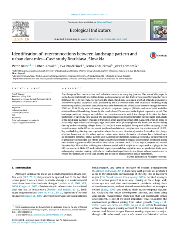 (PDF) Identification of interconnections between landscape pattern and ...
