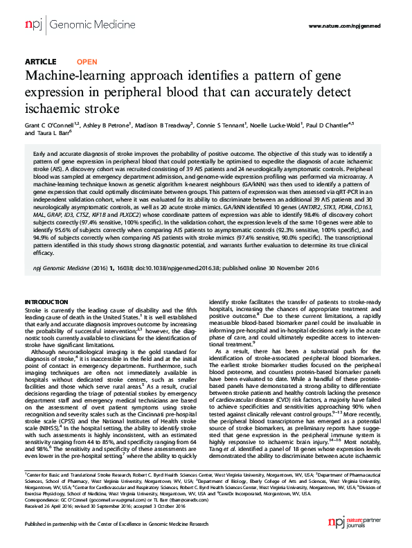 (PDF) Machine-learning approach identifies a pattern of gene expression ...