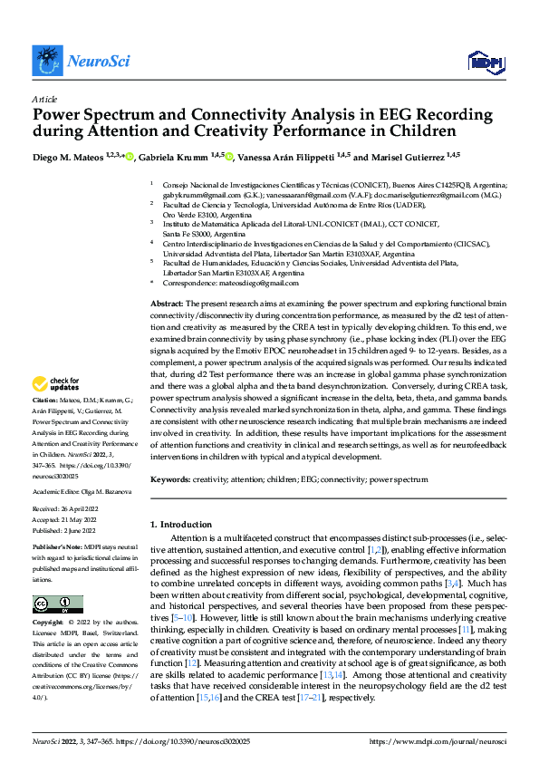 (PDF) Power spectrum and connectivity analysis in EEG recording during ...