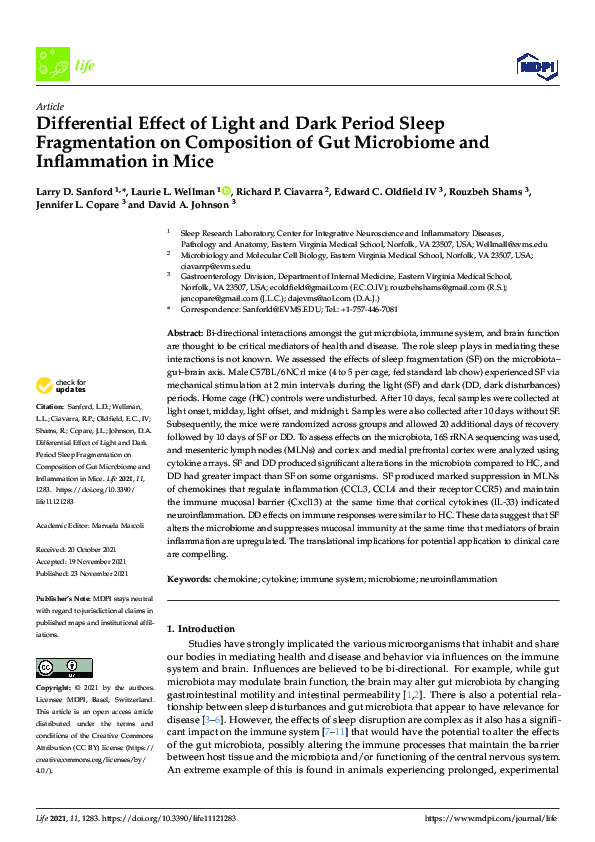 (PDF) Differential Effect of Light and Dark Period Sleep Fragmentation