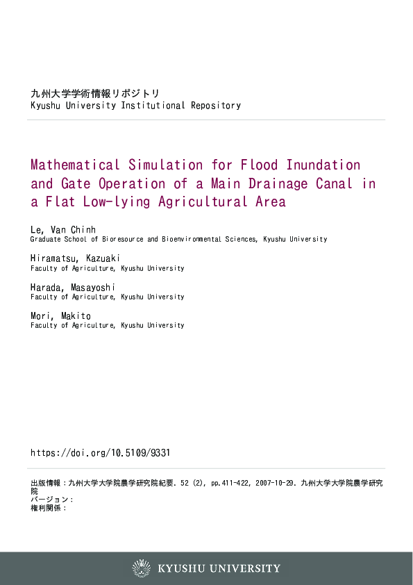 (PDF) Mathematical Simulation for Flood Inundation and Gate Operation ...