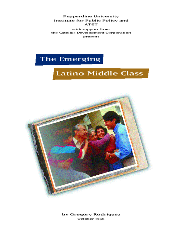 (PDF) The Emerging Latino Middle Class by Gregory Rodriguez October 1996