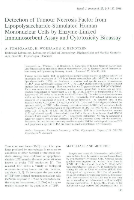 (PDF) Detection of Tumour Necrosis Factor from Lipopolysaccharide ...