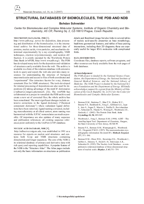 (PDF) The Protein Data Bank