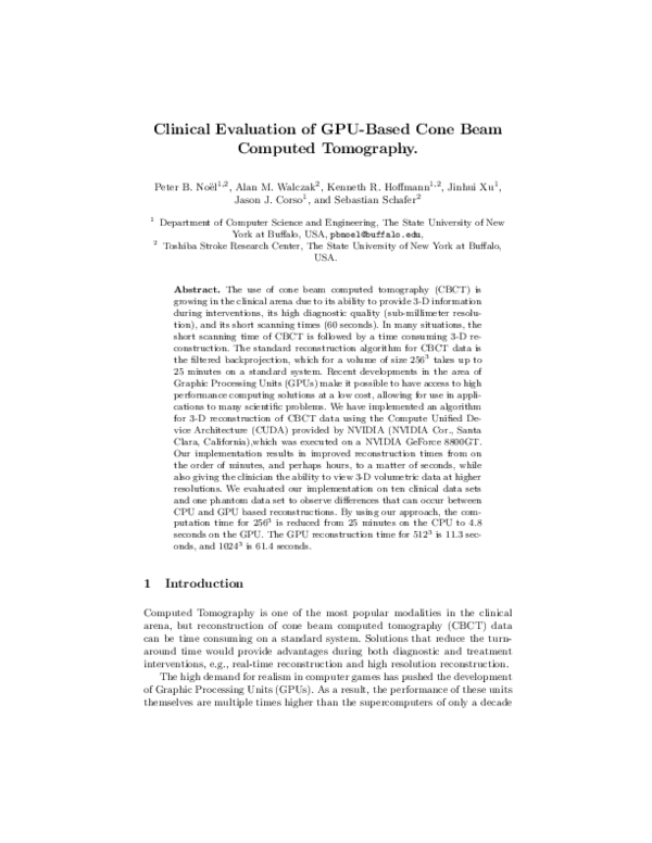 (PDF) Clinical evaluation of GPU-based cone beam computed tomography