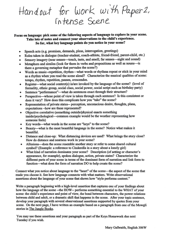 (PDF) Handout for writing assignment 2: Intense Scene