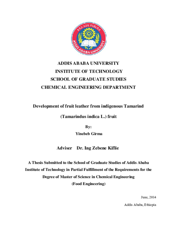 (PDF) Development of fruit leather from indigenous Tamarind (Tamarindus