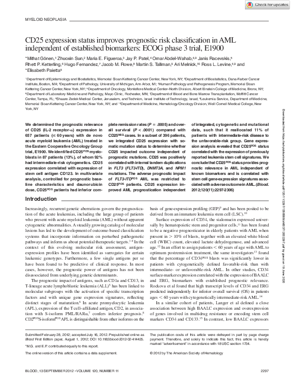(PDF) CD25 expression status improves prognostic risk classification in ...