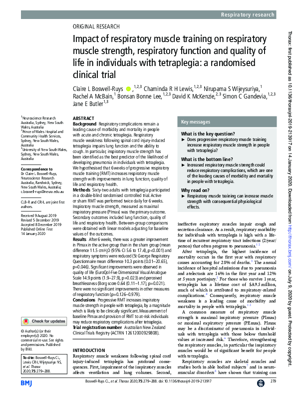 (PDF) Impact of respiratory muscle training on respiratory muscle ...