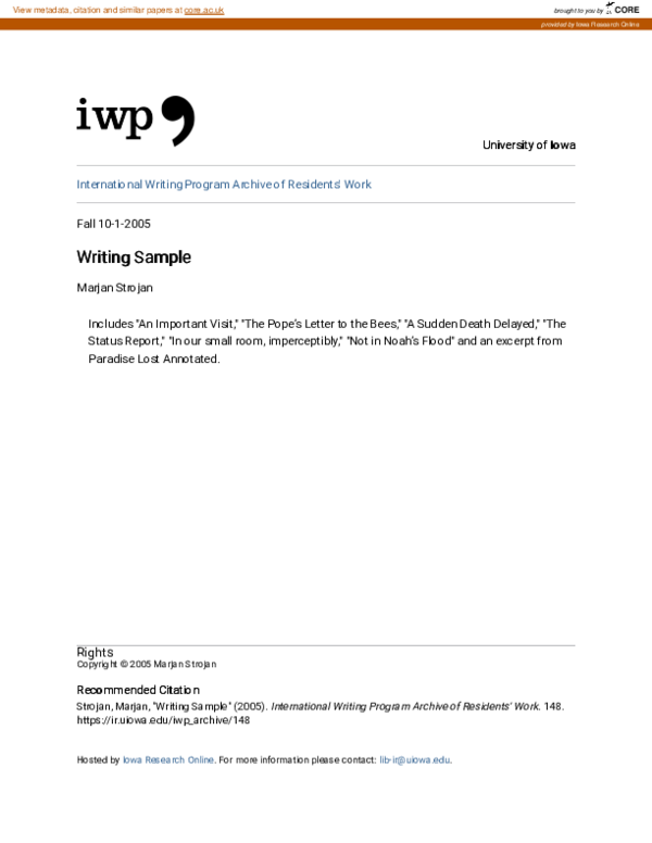 (PDF) Writing Sample