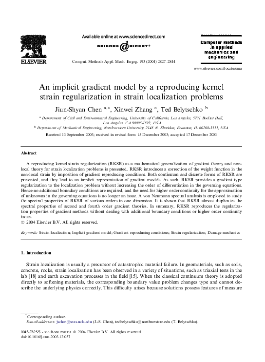(PDF) An implicit gradient model by a reproducing kernel strain ...