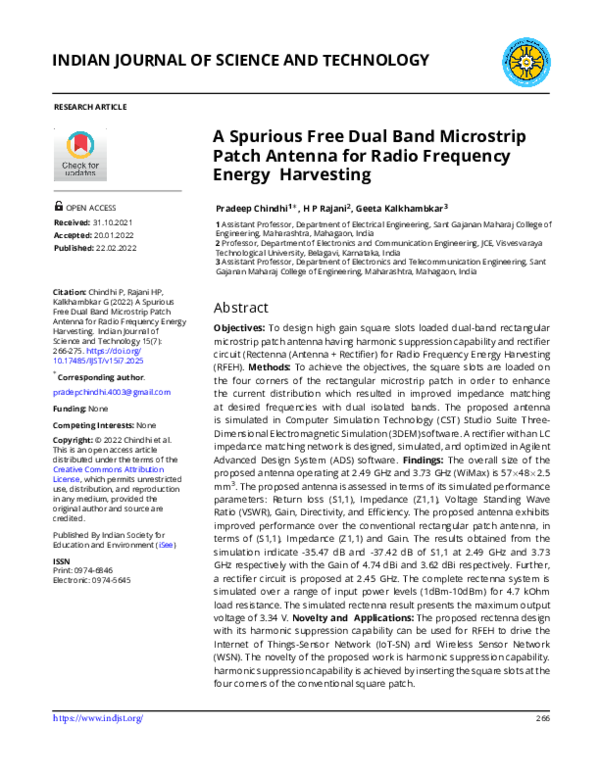 (PDF) A Spurious Free Dual Band Microstrip Patch Antenna for Radio ...