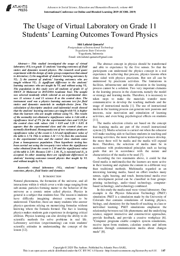 (PDF) The Usage of Virtual Laboratory on Grade 11 Students’ Learning ...
