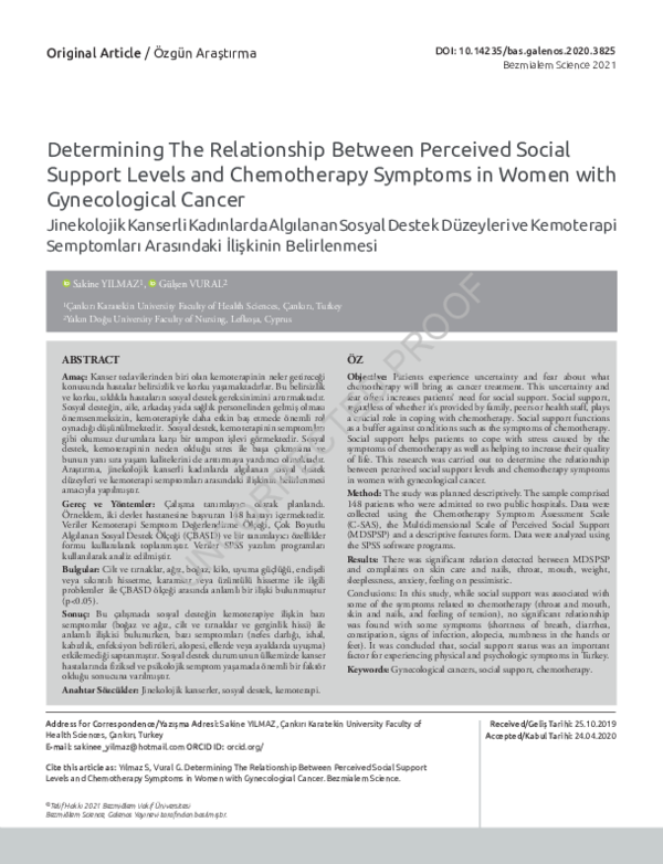 (PDF) Determining The Relationship Between Perceived Social Support ...