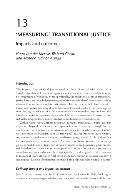 (PDF) ‘Measuring’ transitional justice